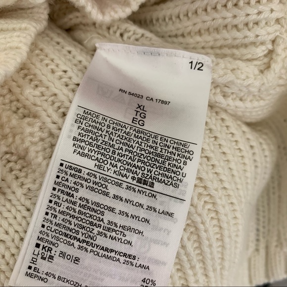 Banana Republic Cream Colored Sweater sz XL - Picture 6 of 6